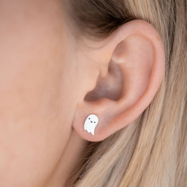 Halloween Ghost Sterling Silver Earrings