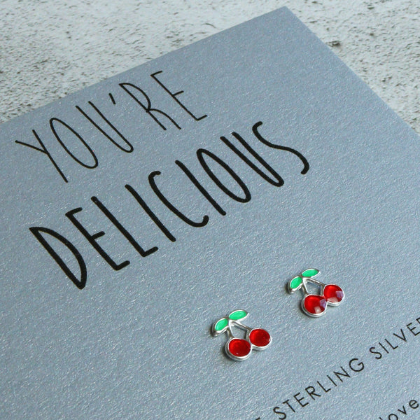 Cherry Sterling Silver Earrings
