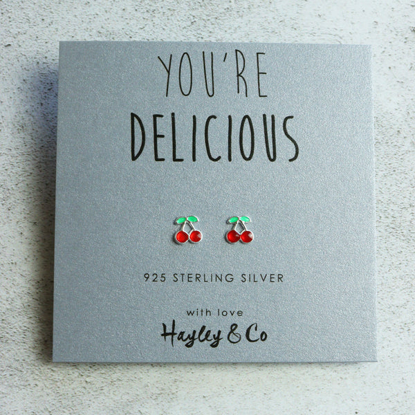 Cherry Sterling Silver Earrings