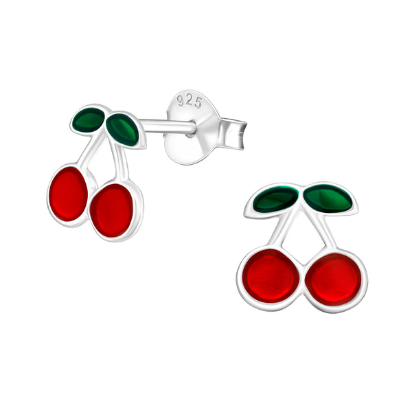 Cherry Sterling Silver Earrings