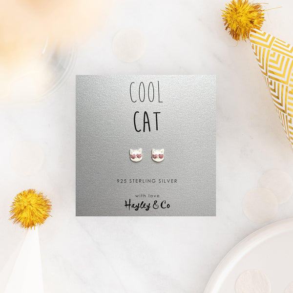 Cool Cat Sterling Silver Earrings