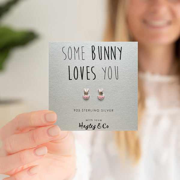 Easter Bunny Sterling Silver Earrings