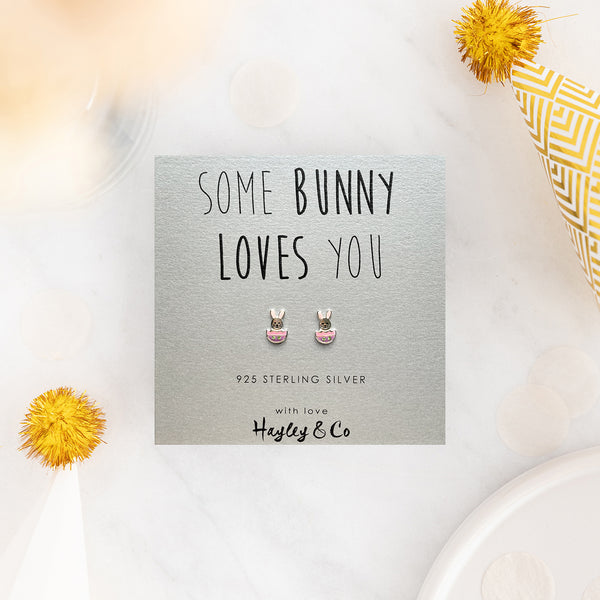 Easter Bunny Sterling Silver Earrings