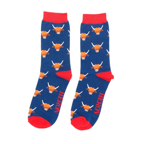 Highland Cow Mens Bamboo Socks