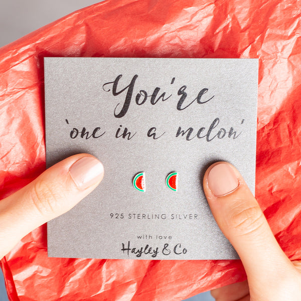 Watermelon Sterling Silver Earrings