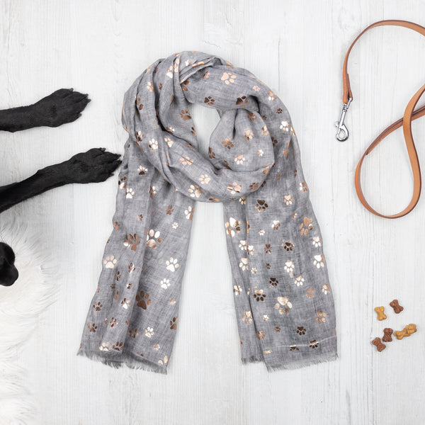 Rose Gold Paw Print Scarf