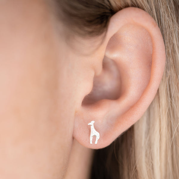 Giraffe Sterling Silver Earrings