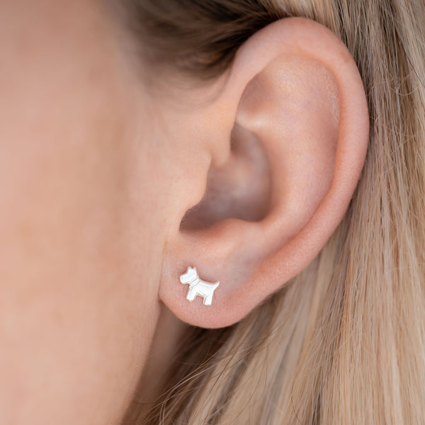 Terrier Dog Sterling Silver Earrings