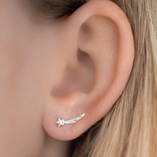 Shooting Star Sterling Silver Earrings