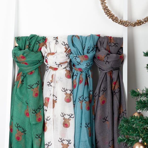 Rudolph Reindeer Christmas Scarf