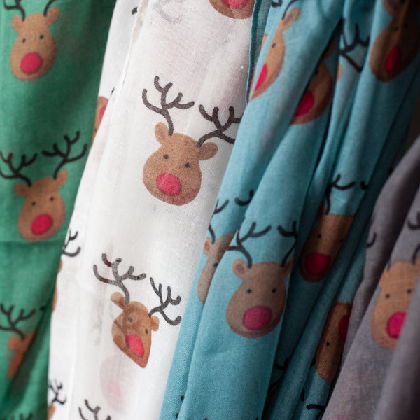 Rudolph Reindeer Christmas Scarf