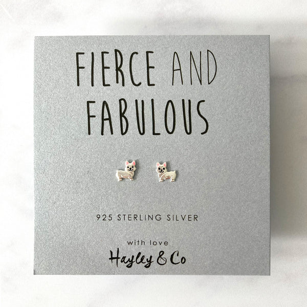 Corgi Dog Sterling Silver Earrings
