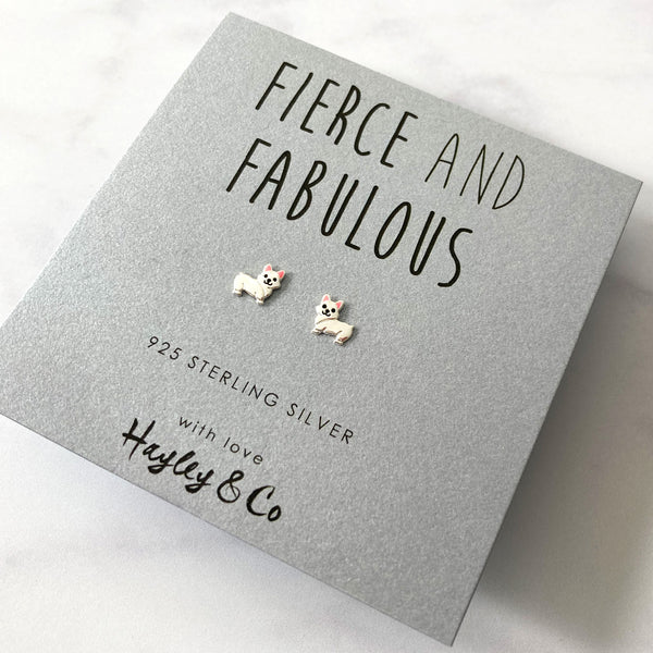 Corgi Dog Sterling Silver Earrings