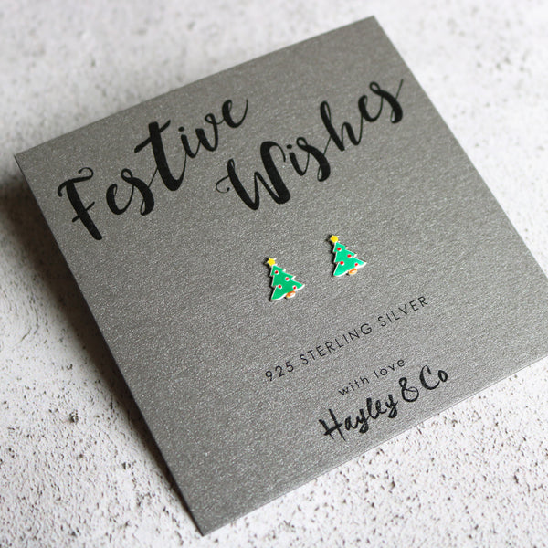 christmas tree earrings