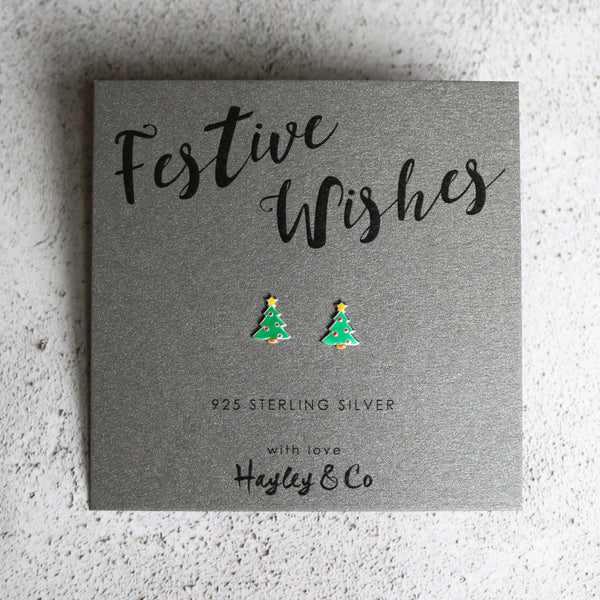 christmas tree earrings