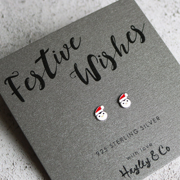 Christmas Penguin Sterling Silver Earrings