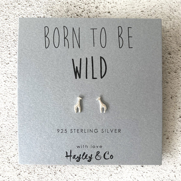 Giraffe Sterling Silver Earrings