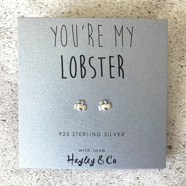 'You're my Lobster' Sterling Silver Earrings
