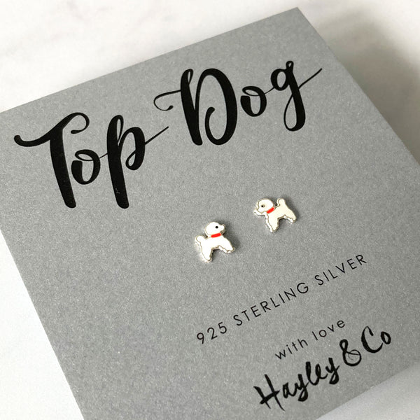 Little Poodle Sterling Silver Earrings