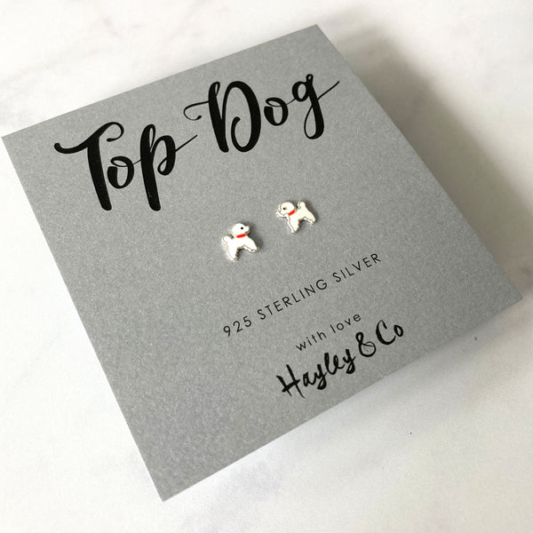 Little Poodle Sterling Silver Earrings