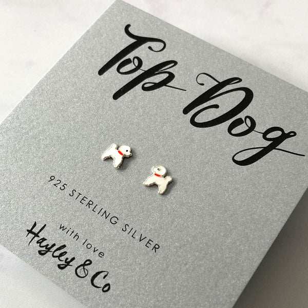 Little Poodle Sterling Silver Earrings