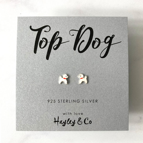 Little Poodle Sterling Silver Earrings