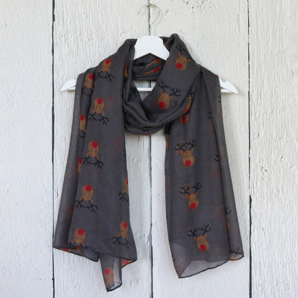 Rudolph Reindeer Christmas Scarf