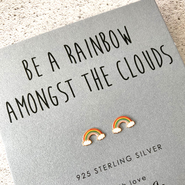 Rainbow Rose Gold Earrings