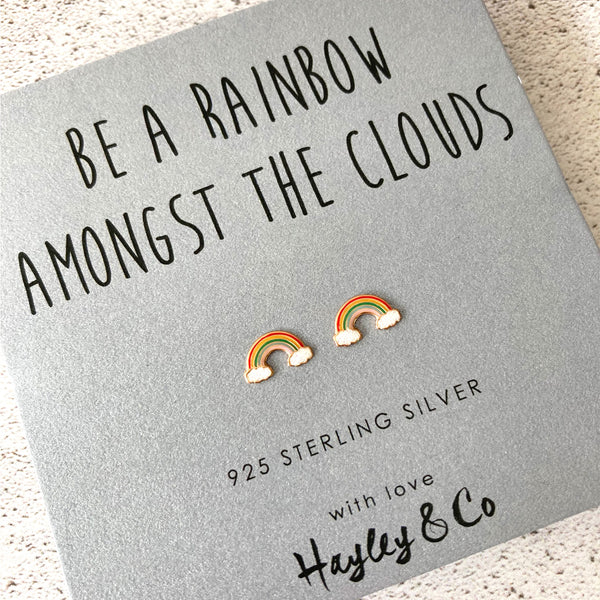 Rainbow Rose Gold Earrings