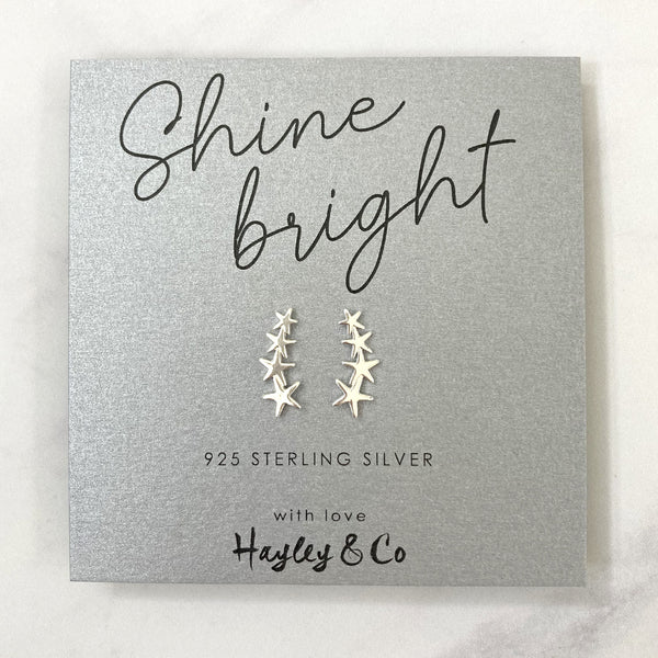 Star Ear Climber Sterling Silver Ear Studs