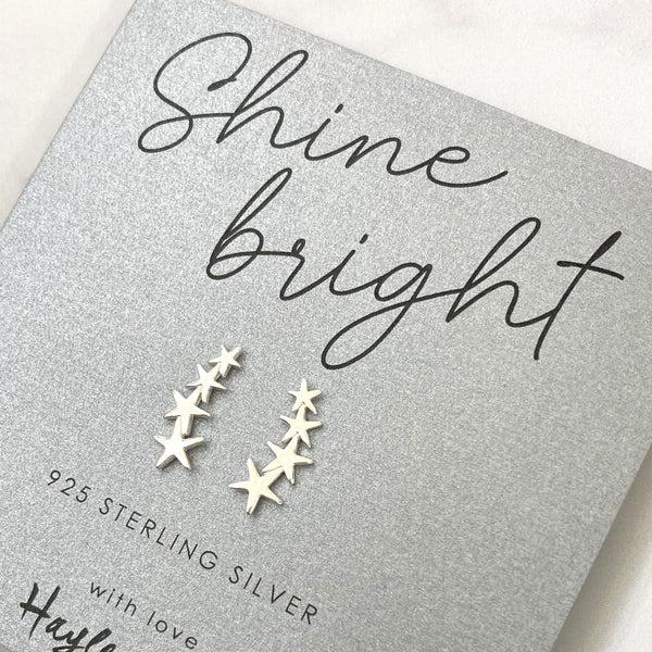 Star Ear Climber Sterling Silver Ear Studs