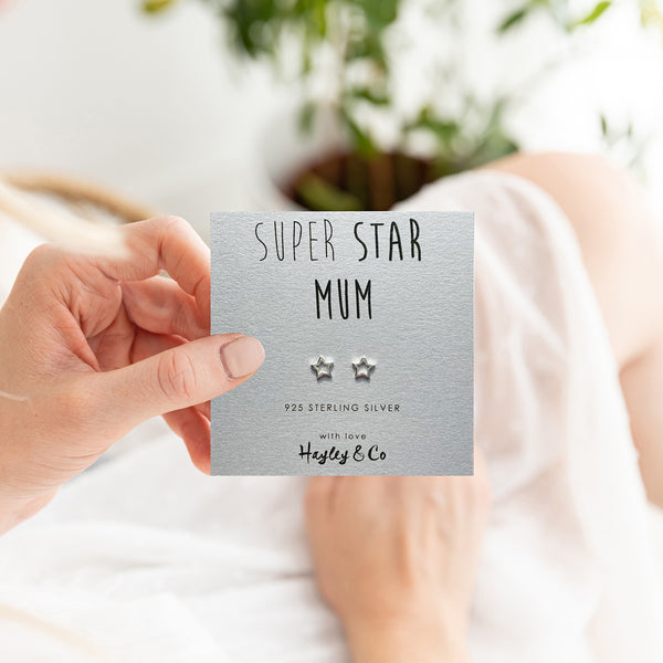Super Star Mum Sterling Silver Earrings
