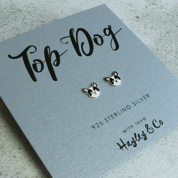 French Bulldog Sterling Silver Earrings