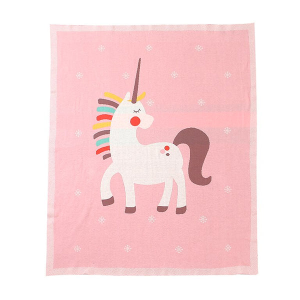 Unicorn Cotton Knit Baby Blanket