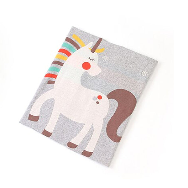 Unicorn Cotton Knit Baby Blanket