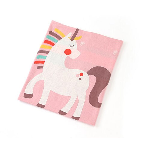 Unicorn Cotton Knit Baby Blanket