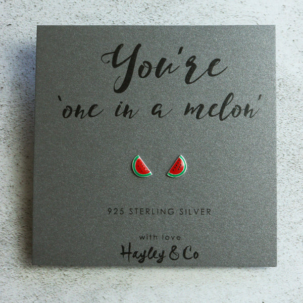 watermelon stud earrings