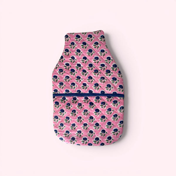 Hot Water Bottle Cover - Pink Flower Print