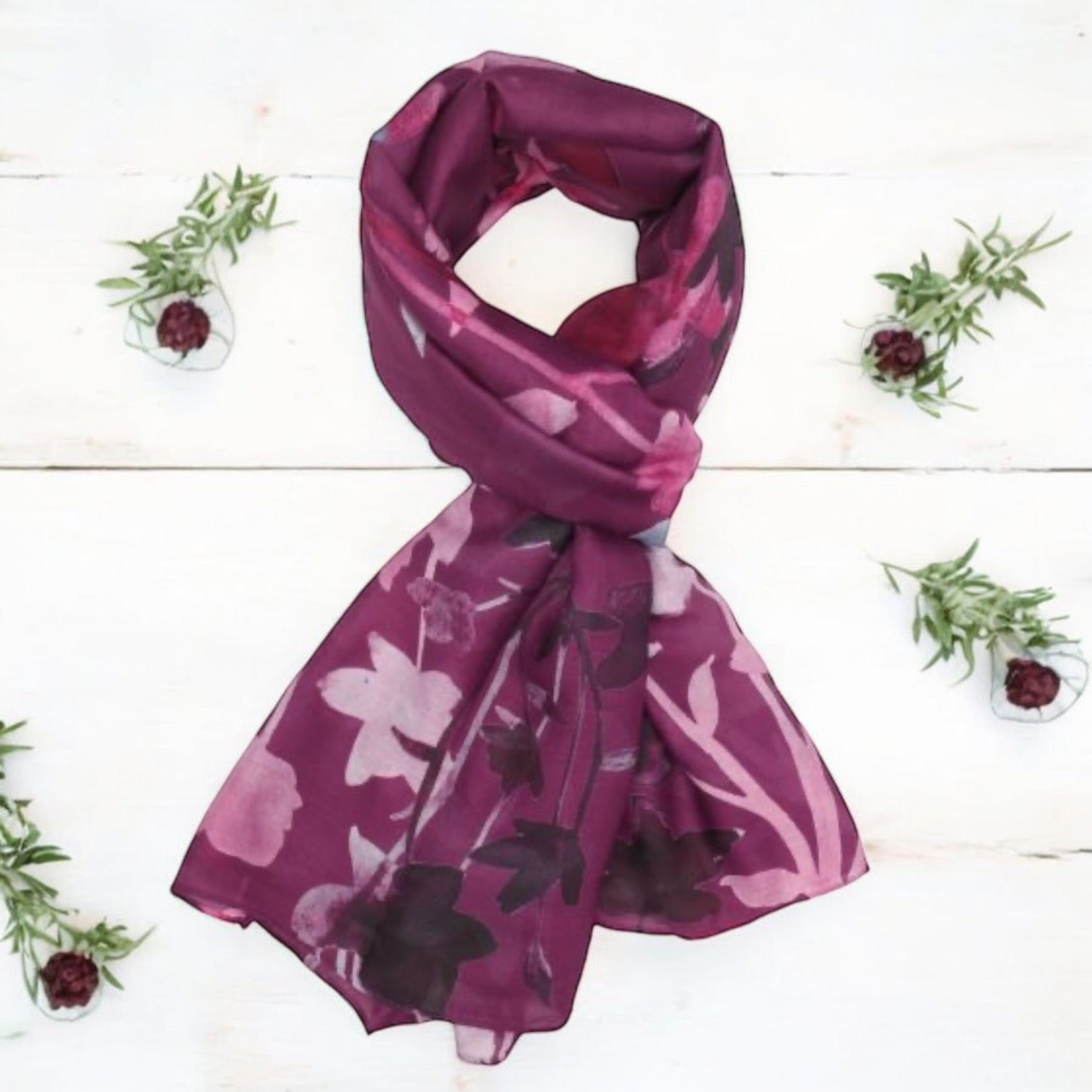 Watercolour Floral Scarf