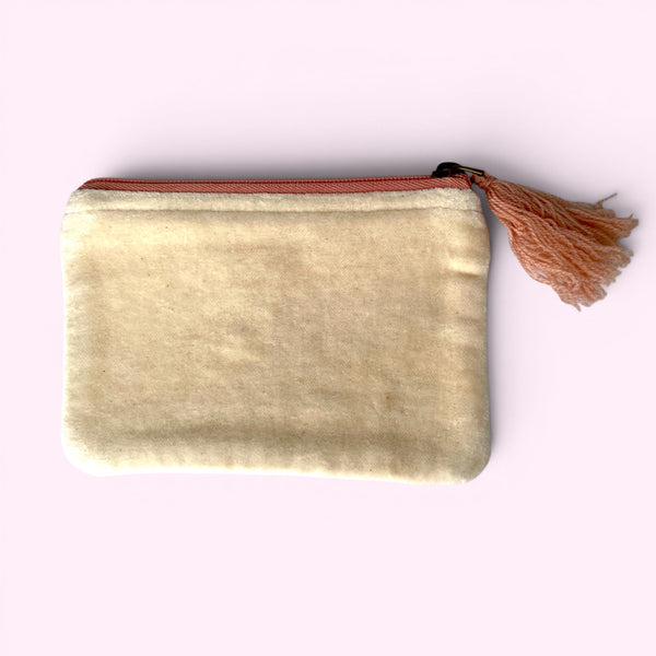 Embroidered Velvet Coin Purse | Ditsy Floral in Cream and Pastels