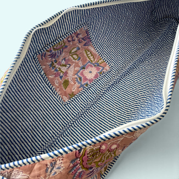 Yoga Mat Bag | Brown, Blue and Lilac Floral Print