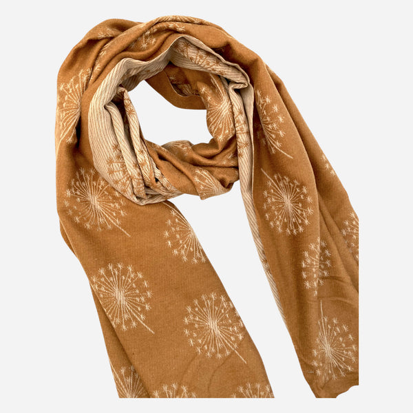 Cashmere Dandelion Scarf with Pom Poms