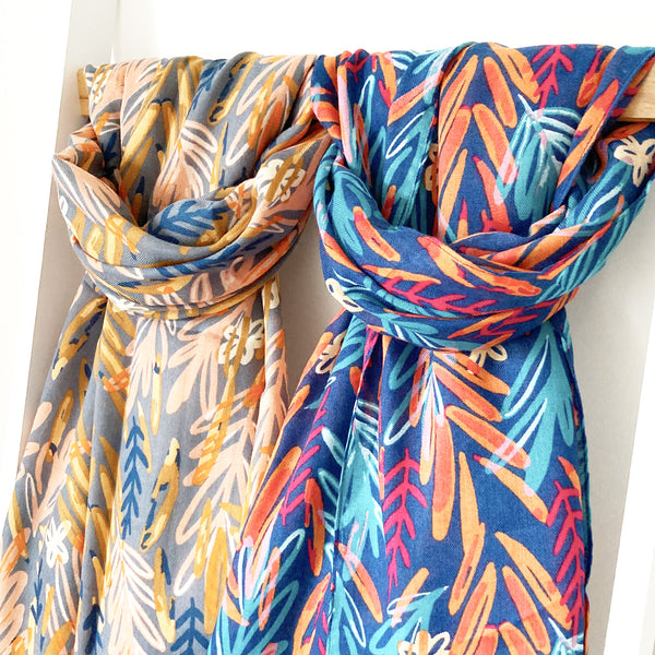 Autumn Leaf Print Scarf