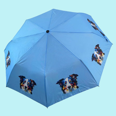 Border Collie Dog Print Umbrella