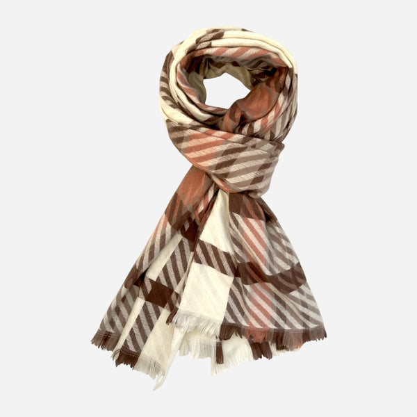 Brown Tartan Cosy Winter Scarf