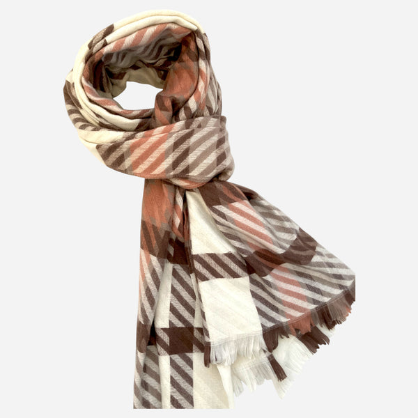 Brown Tartan Cosy Winter Scarf