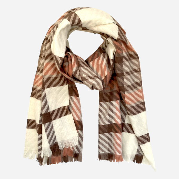 Brown Tartan Cosy Winter Scarf