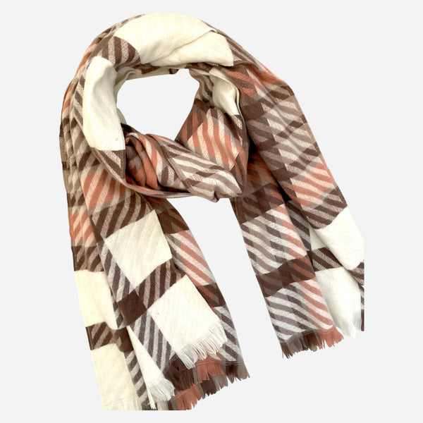 Brown Tartan Cosy Winter Scarf