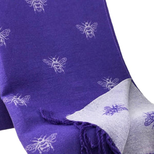 Cashmere Bee Scarf - PURPLE - CLEARANCE