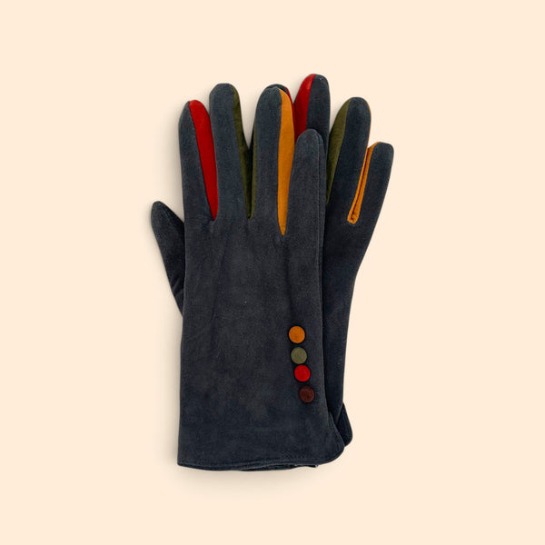 Dark Grey Suede Gloves